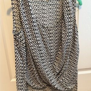 Vince Camuto Black and Cream Patterned Top